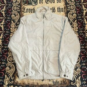 IZOD Lightweight Zip-Up Jacket – Men’s Size Small – Beige / Cream Windbreaker